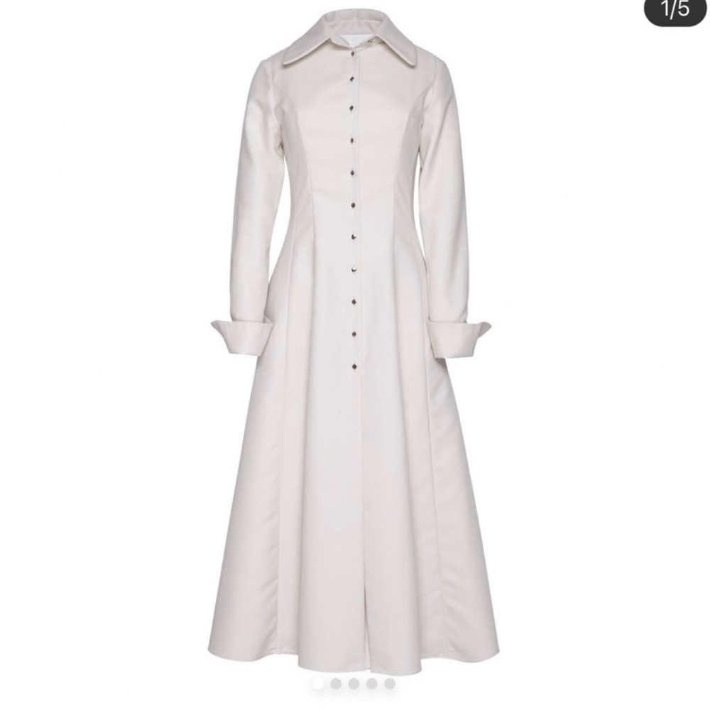 🛑Poem Bangkok Tailored Cream Midi Shirt Dress